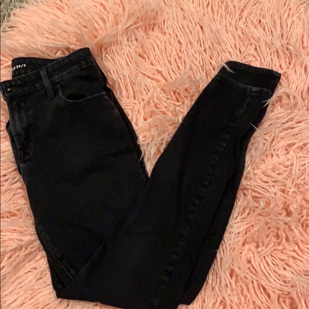 Old navy solid black rockstar jeans size 4